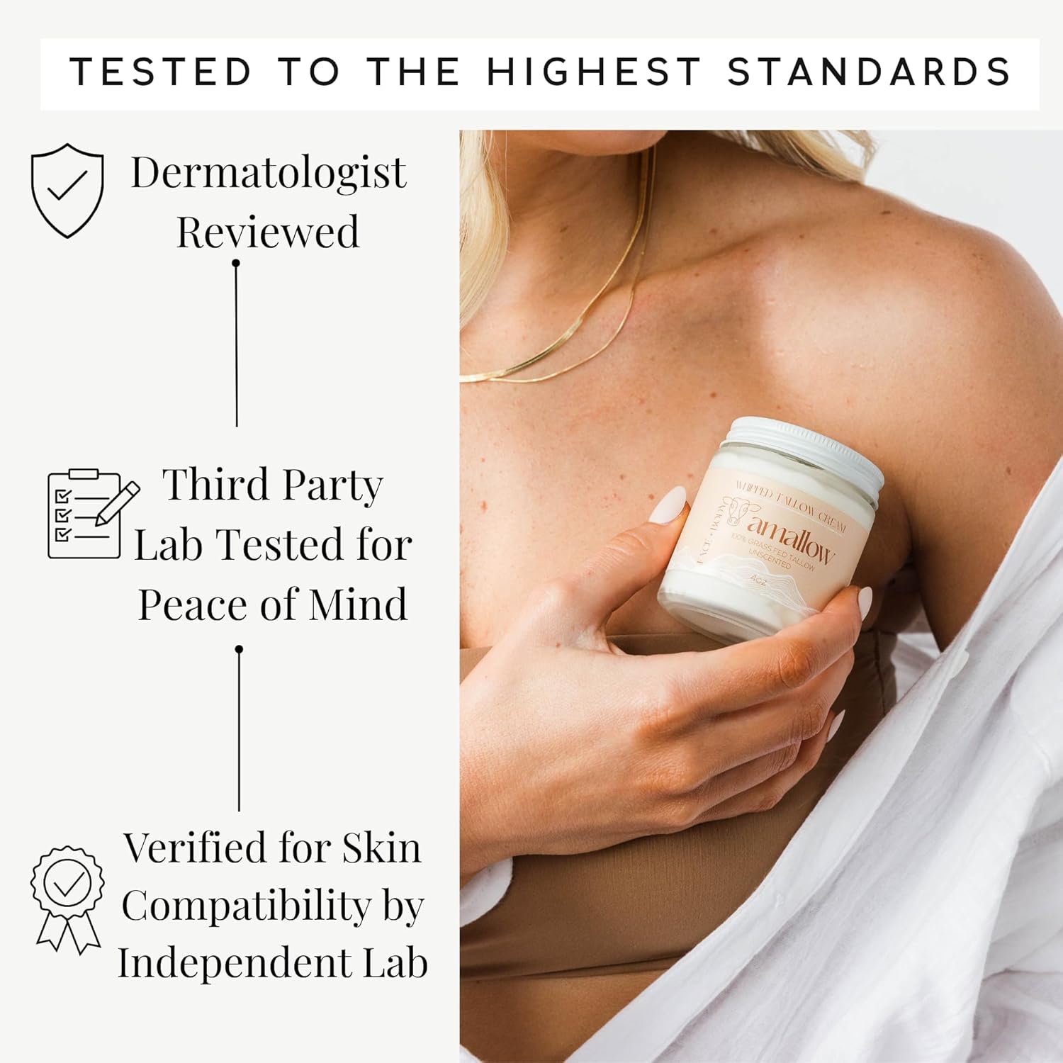 Unscented Whipped Grass-Fed Tallow Balm