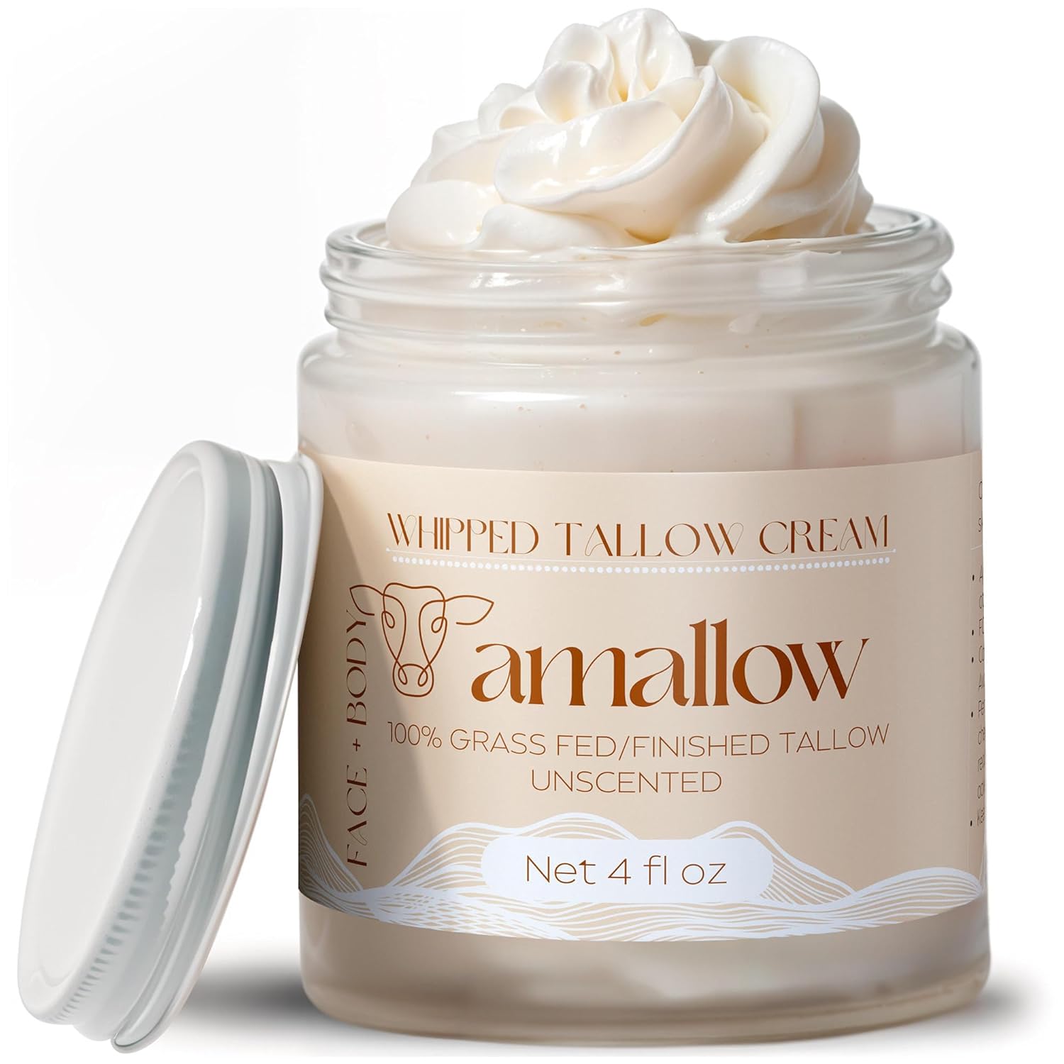 Unscented Whipped Grass-Fed Tallow Balm