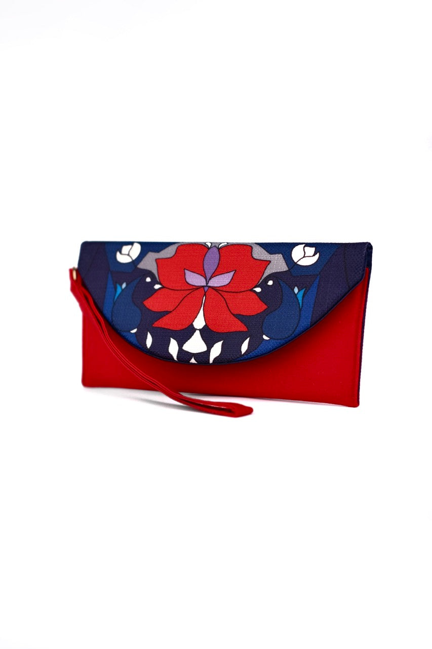 NAVY ORCHID WALLET